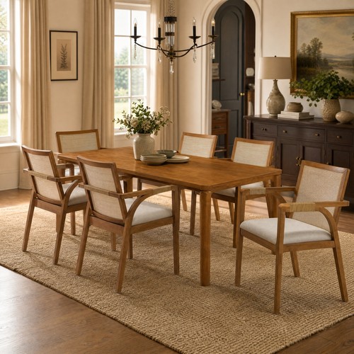 Piece walnut dining table - walnut,