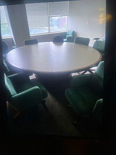 Round white dining table set - white,