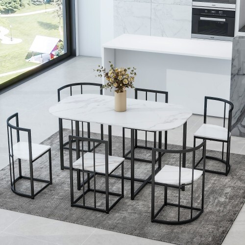 Modern piece dining table - 7-piece,